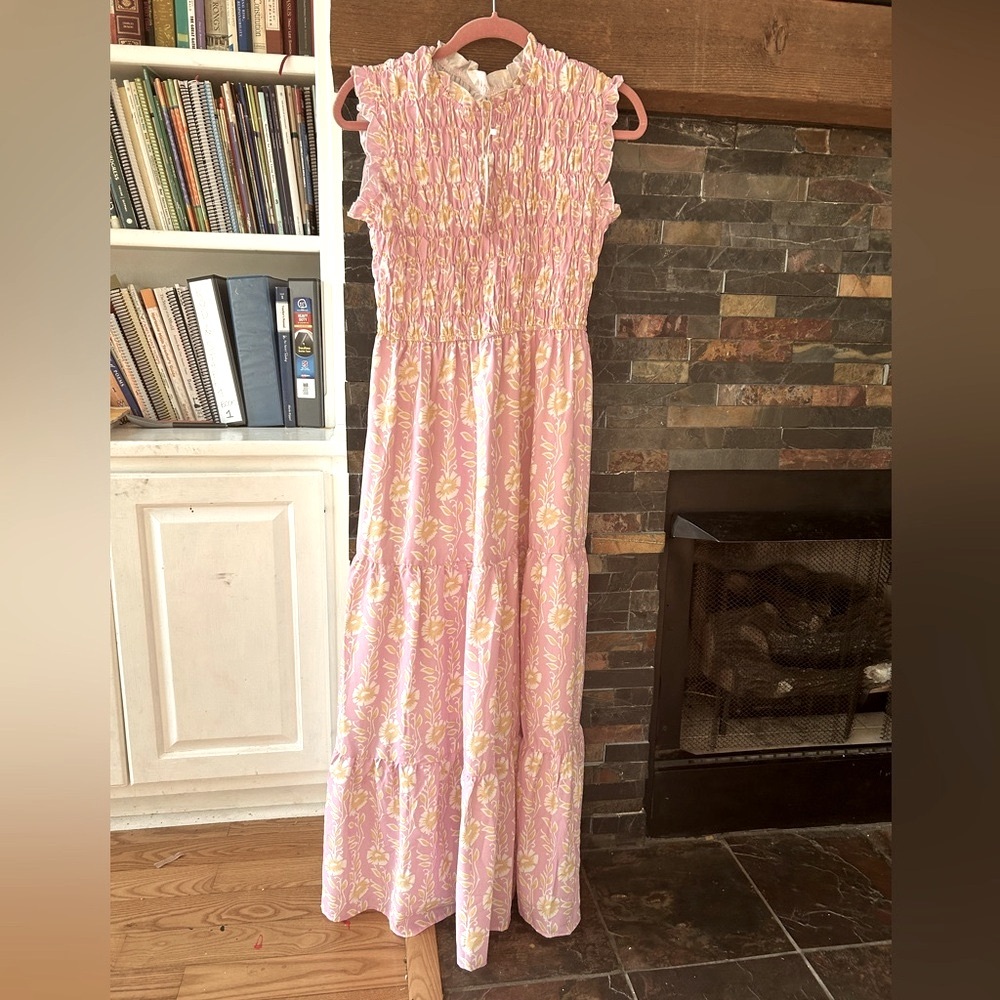 Petallush Pink Floral Maxi Dress Small